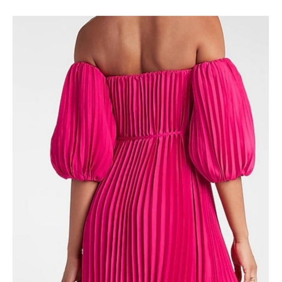Express Dresses & Skirts - Express off the shoulder Dress in color Pink